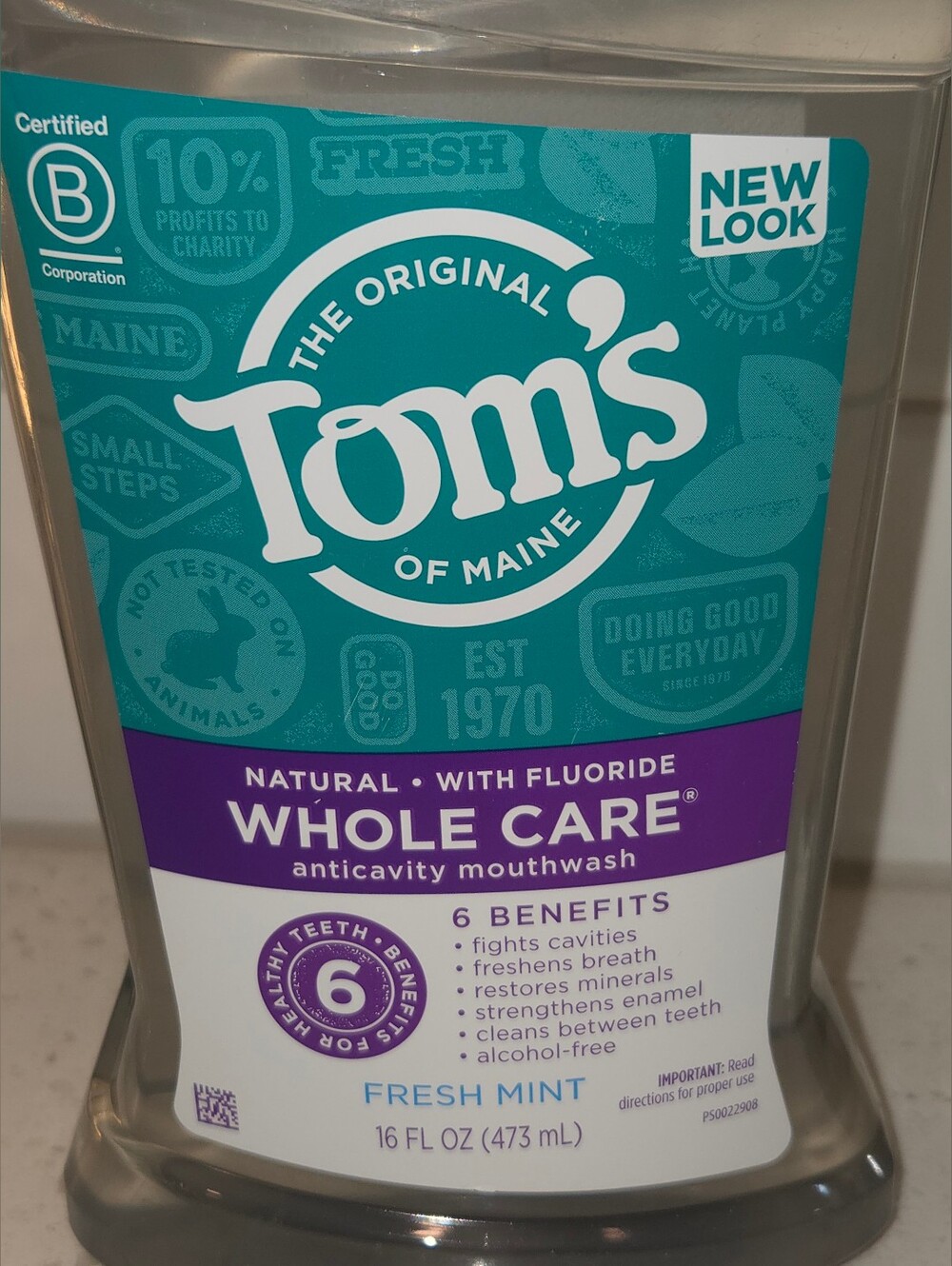 Tom's of Maine Whole Care Natural Anticavity Fluoride Mouthwash 2 Pack Sealed - Picture 3 of 3